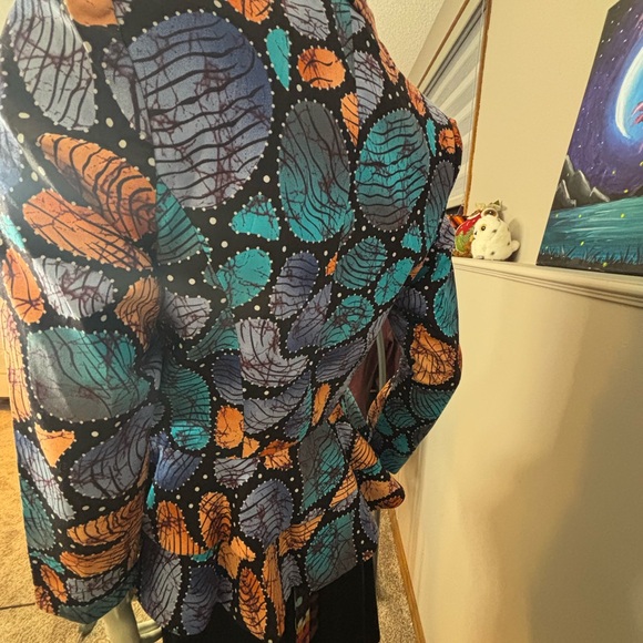Colorful Leaf Pattern Blazer - Picture 7 of 8